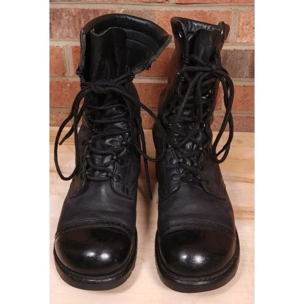 Corcoran 1525 Black Leather Cap Toe Combat Jump Boots Mens 10.5 E USA Vibram